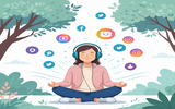 Gen Z teen practicing mindfulness outdoors